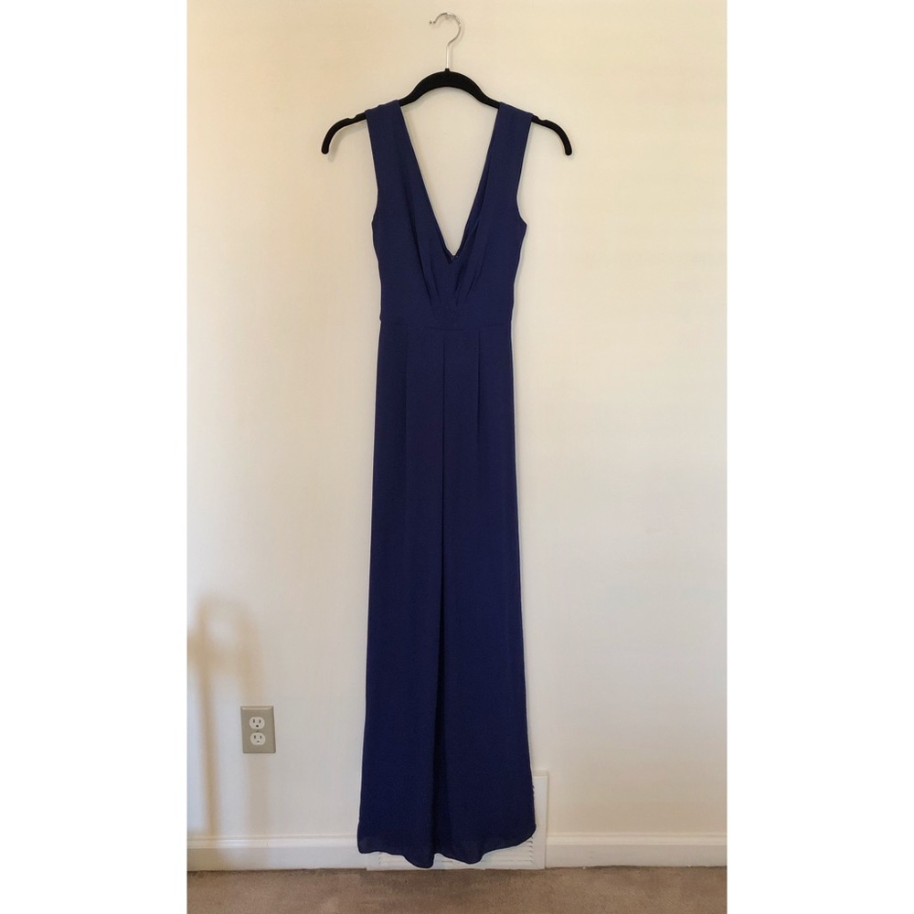 BCBG Deep V Royal Blue Gown
